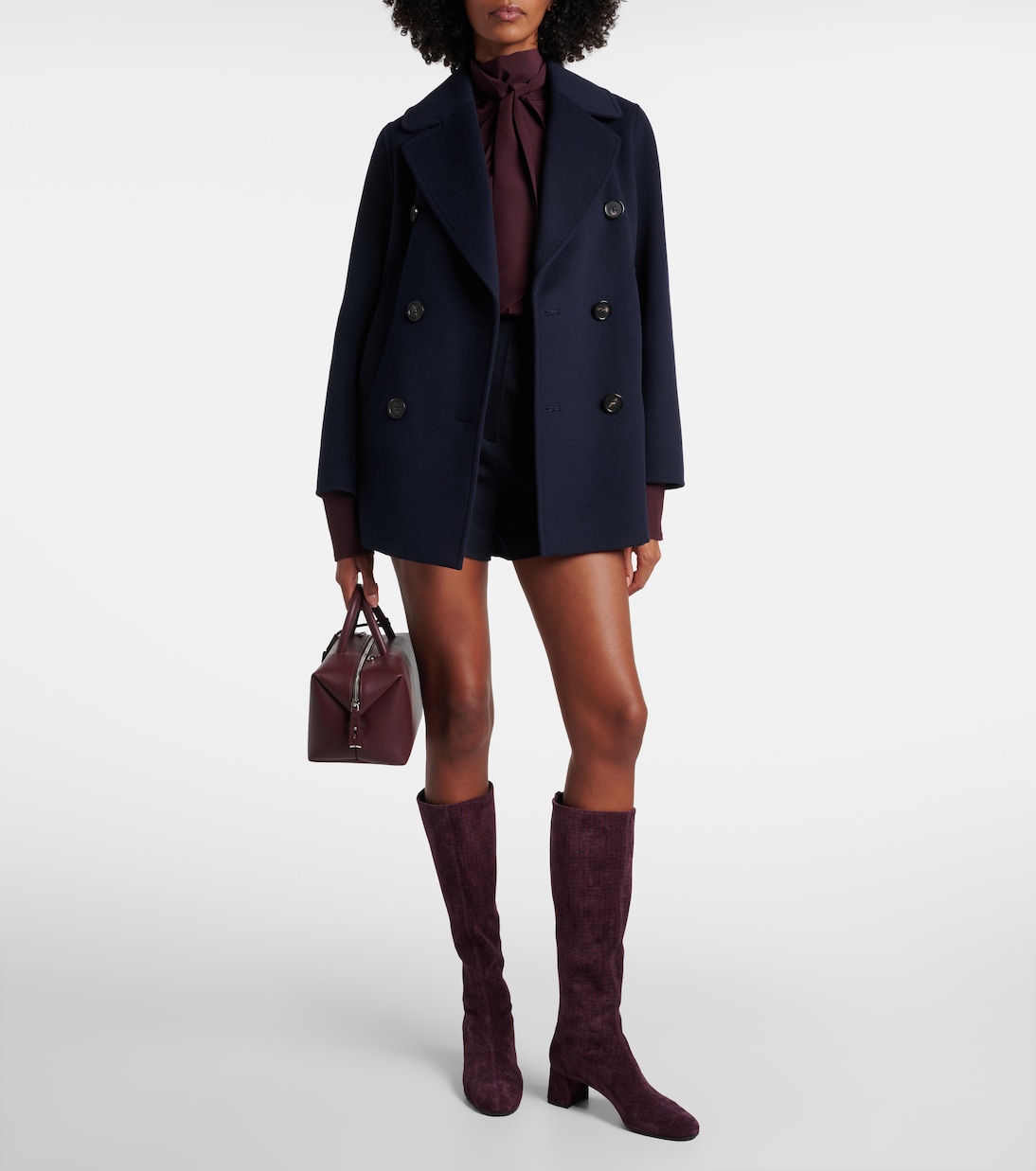 Stiefel Saint Honoré 50 aus Veloursleder | Aquazzura