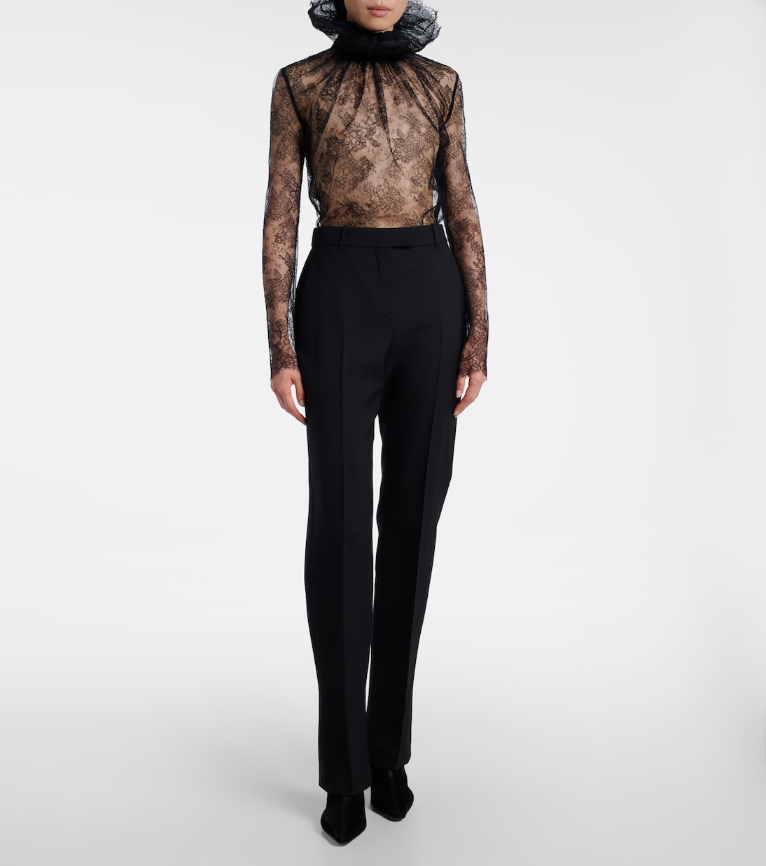 Wool and silk-blend straight pants | McQueen