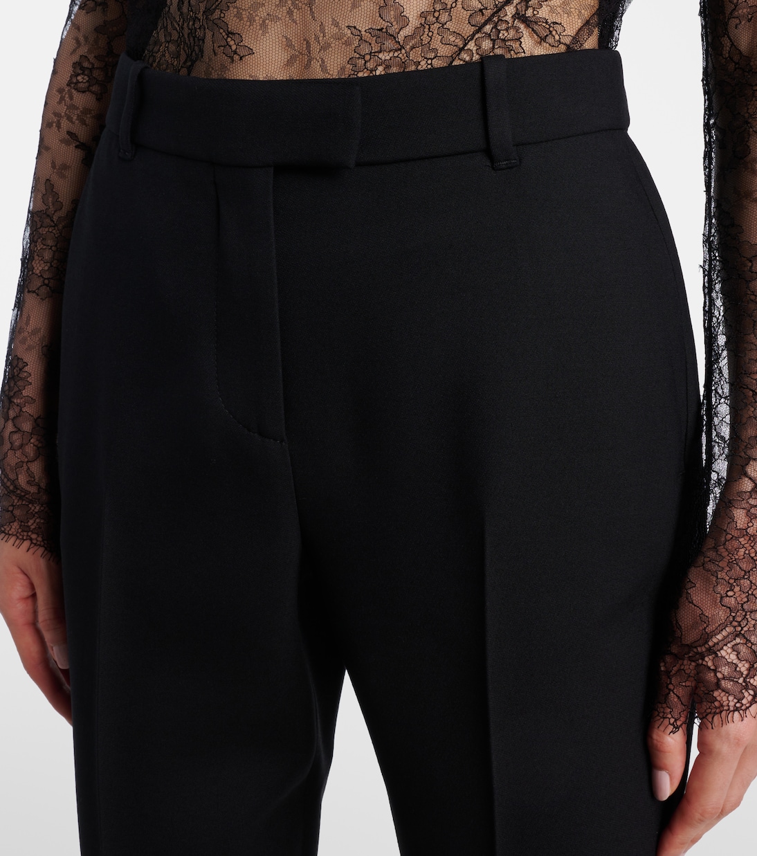 Wool and silk-blend straight pants | McQueen