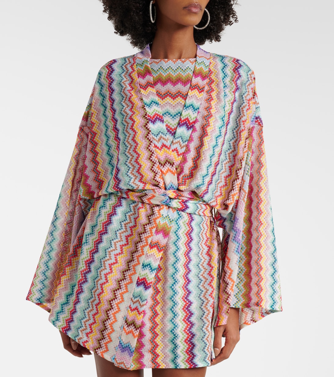 Zig Zag oversized lamé wrap cardigan | Missoni