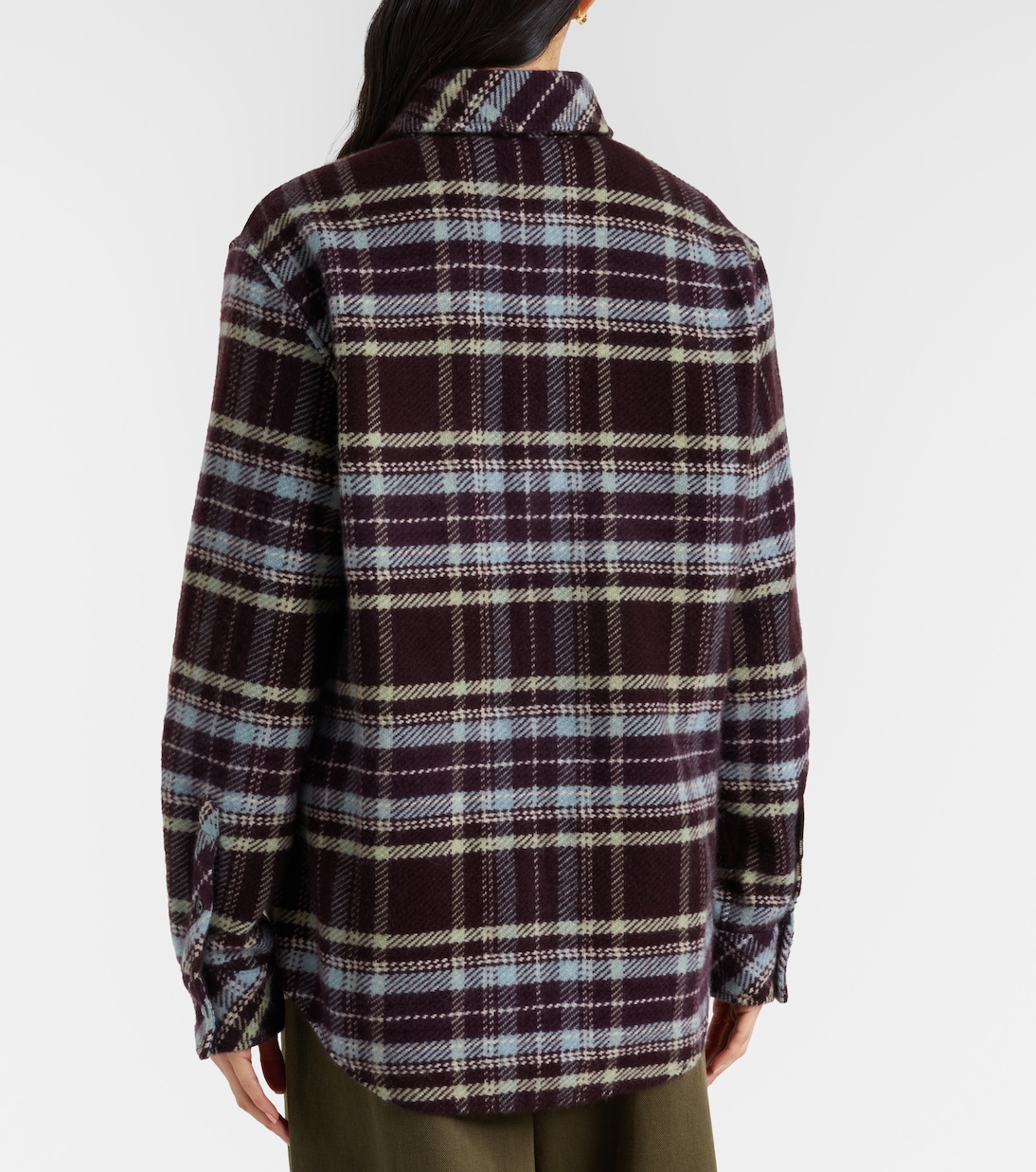 Plaid cashmere shirt with emeralds | God's True Cashmere