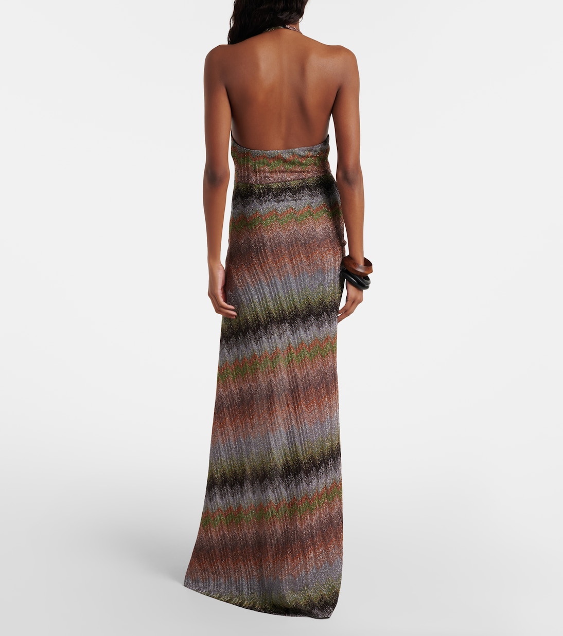 Zig Zag halterneck lamé maxi dress | Missoni