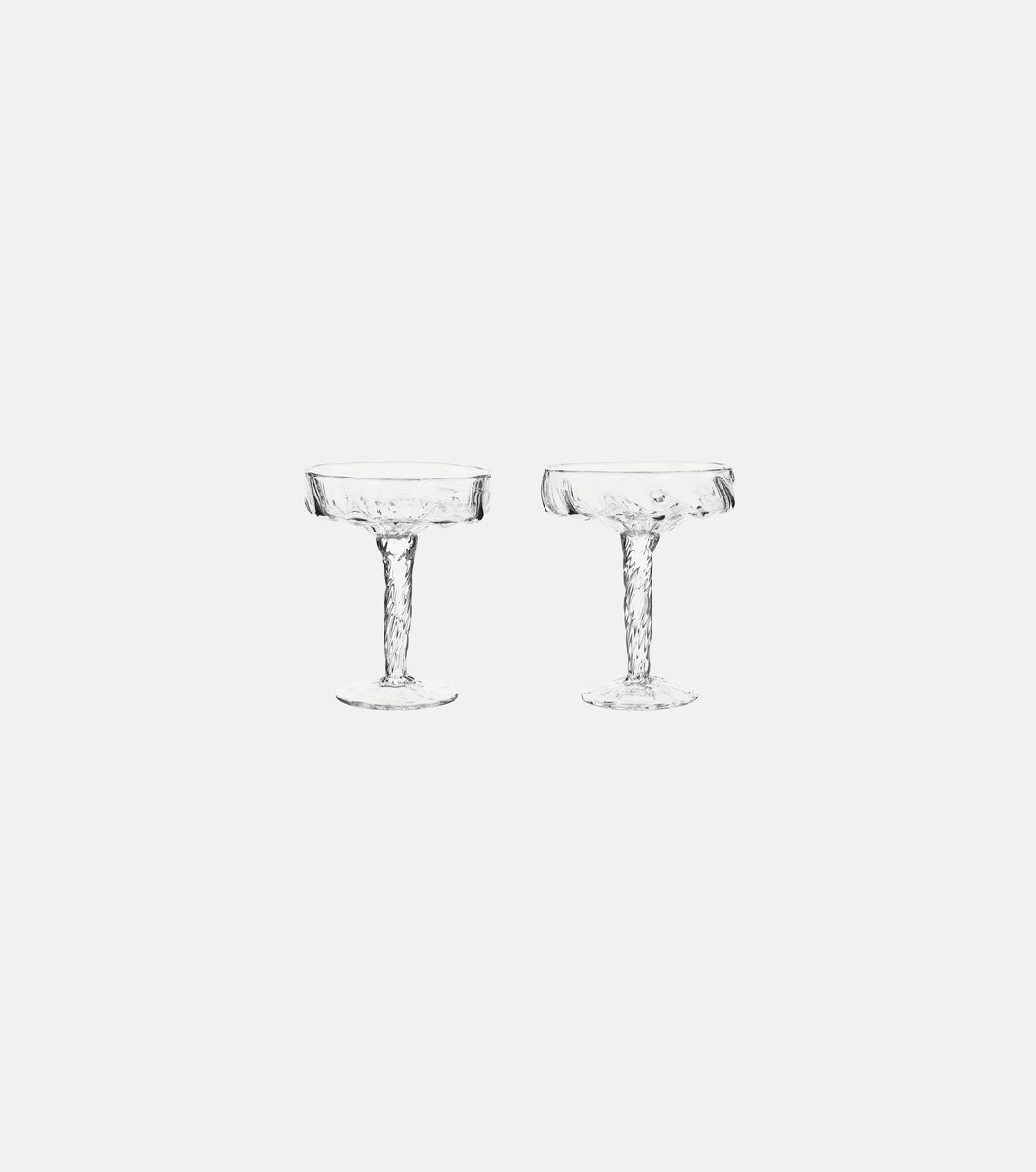 Set of 2 crystal champagne coupes | Alexander Kirkeby