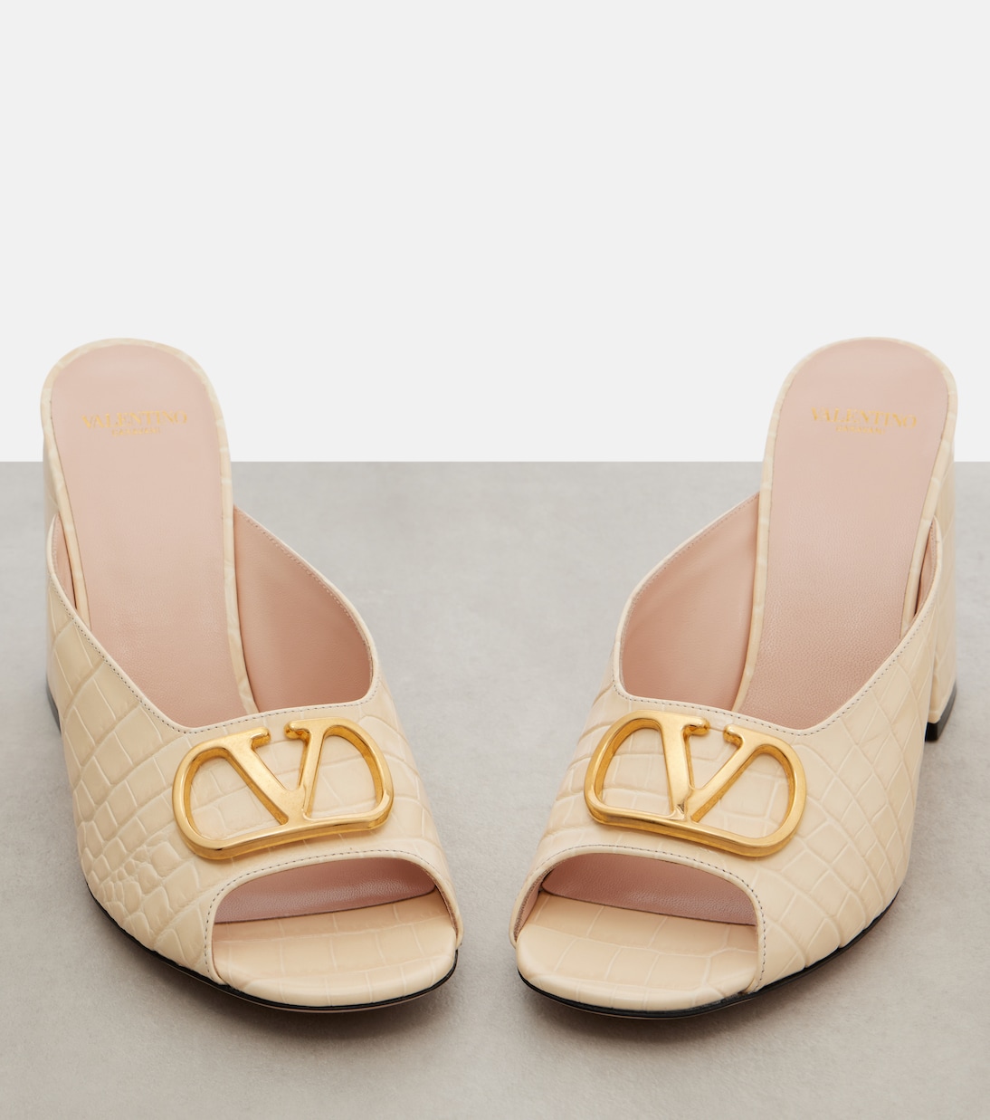 VLogo croc-effect leather mules | Valentino Garavani