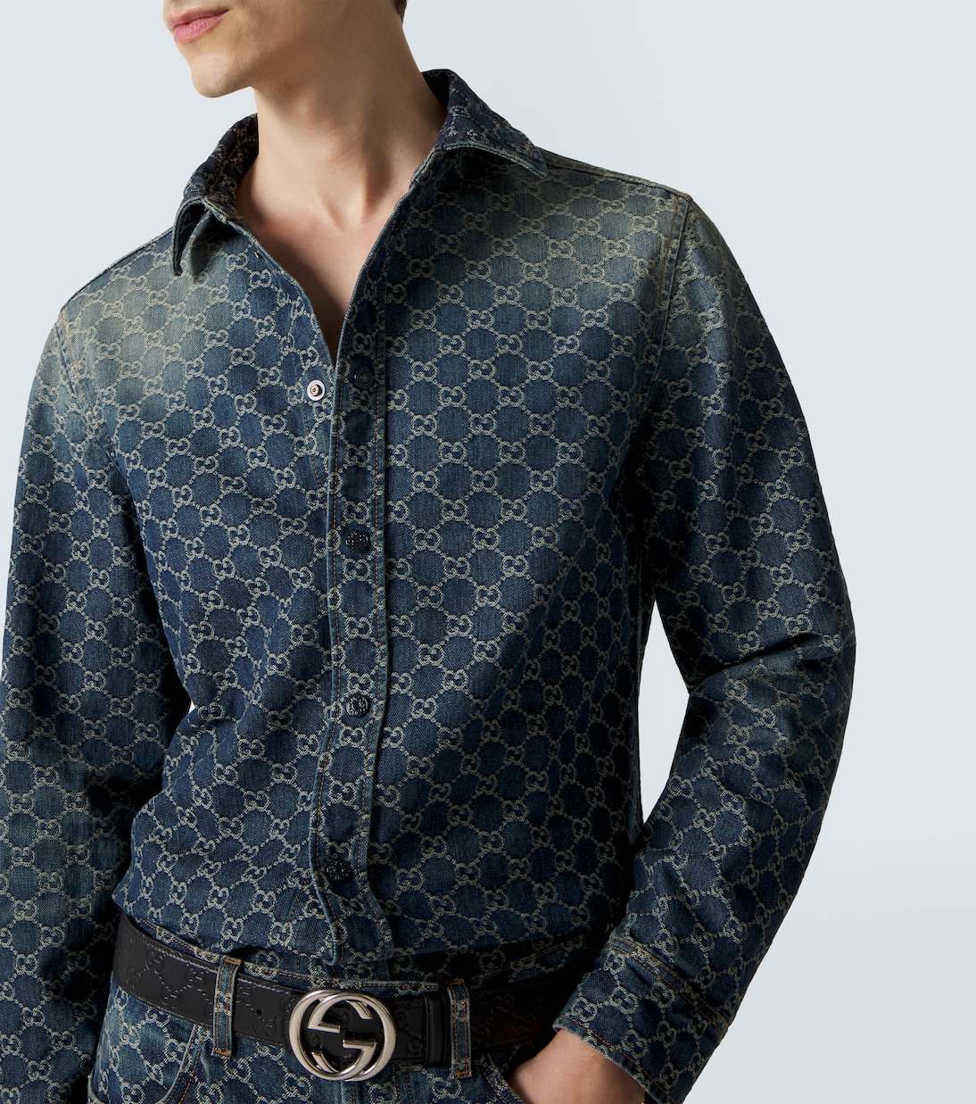 GG denim jacquard shirt | Gucci