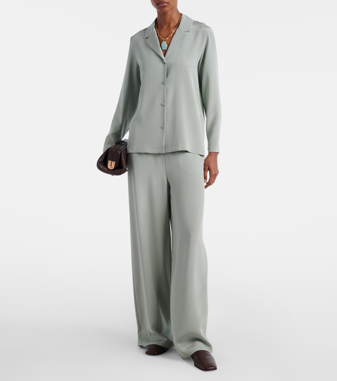 Camisa Aedo de satén en mezcla de seda | Max Mara