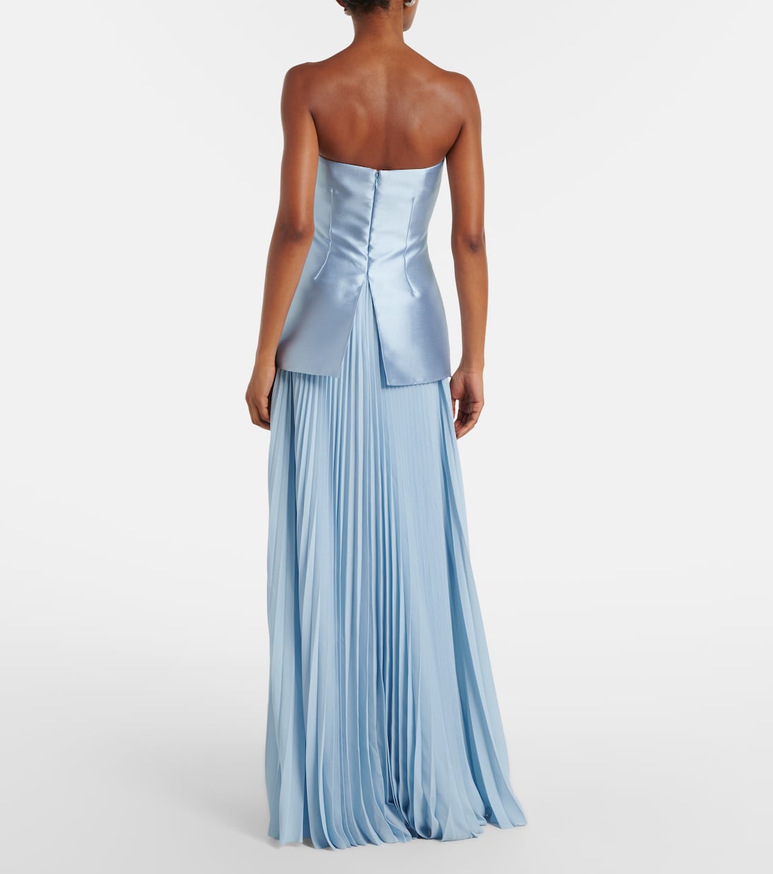 Claudette satin-trimmed bustier gown | Solace London