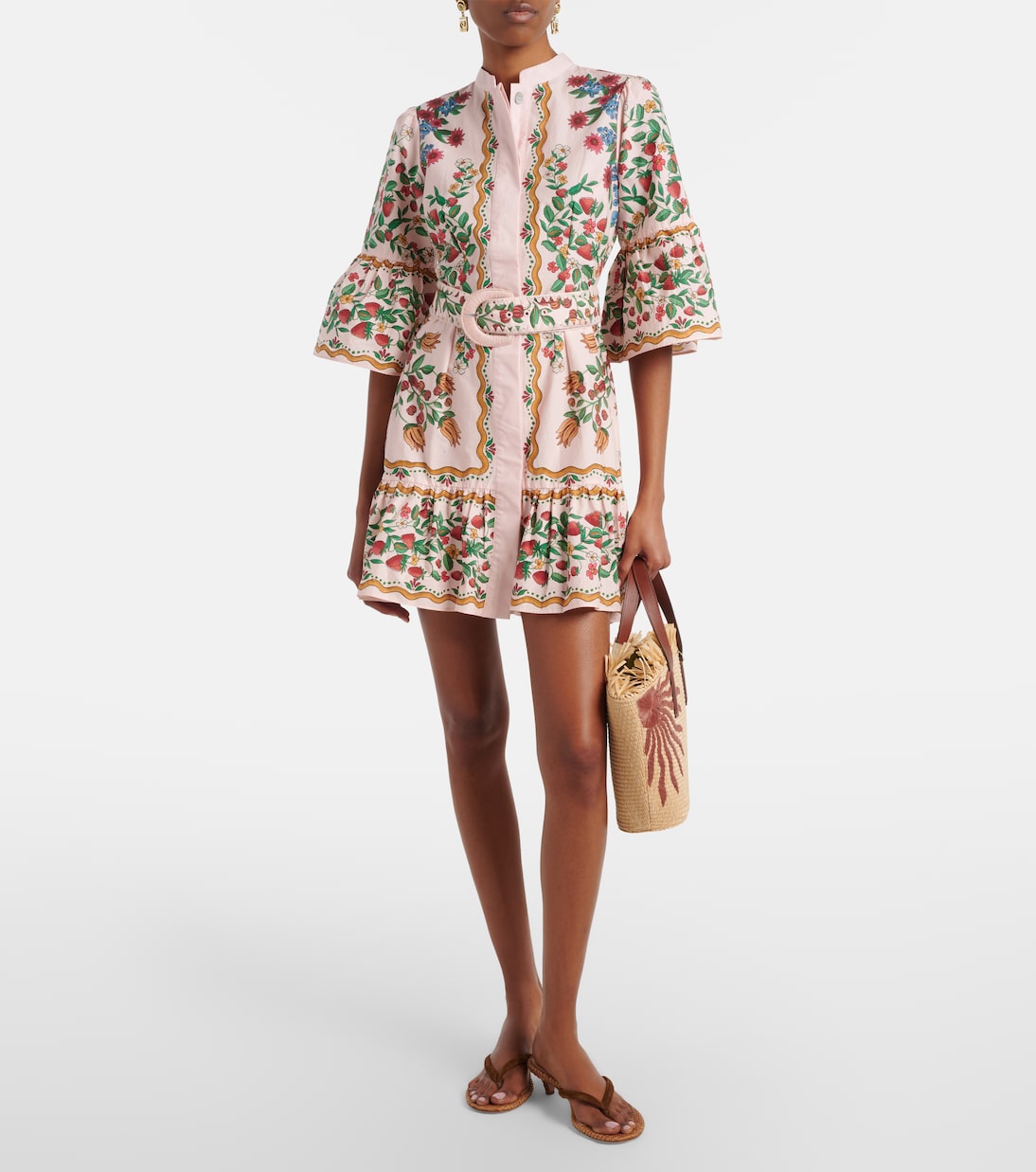 Fruit Beauty Scarf floral cotton minidress | Farm Rio