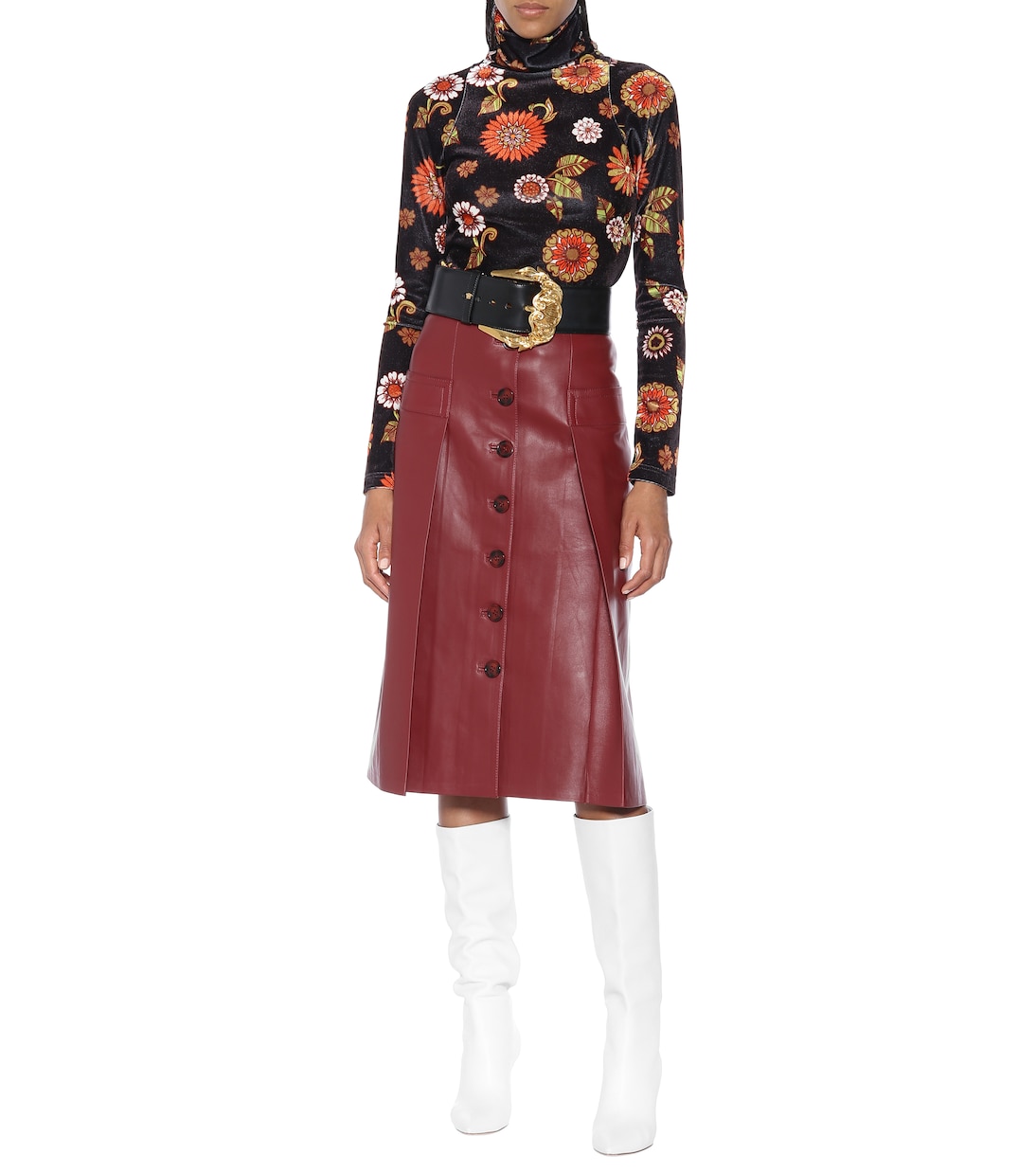 Floral velour turtleneck top | Dodo Bar Or