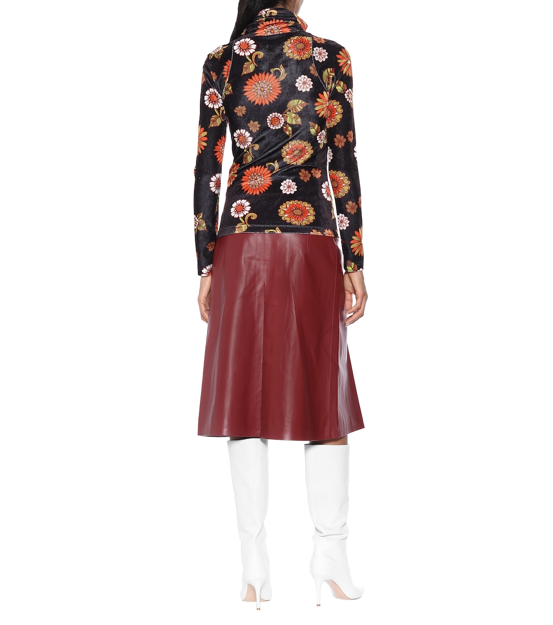 Floral velour turtleneck top | Dodo Bar Or