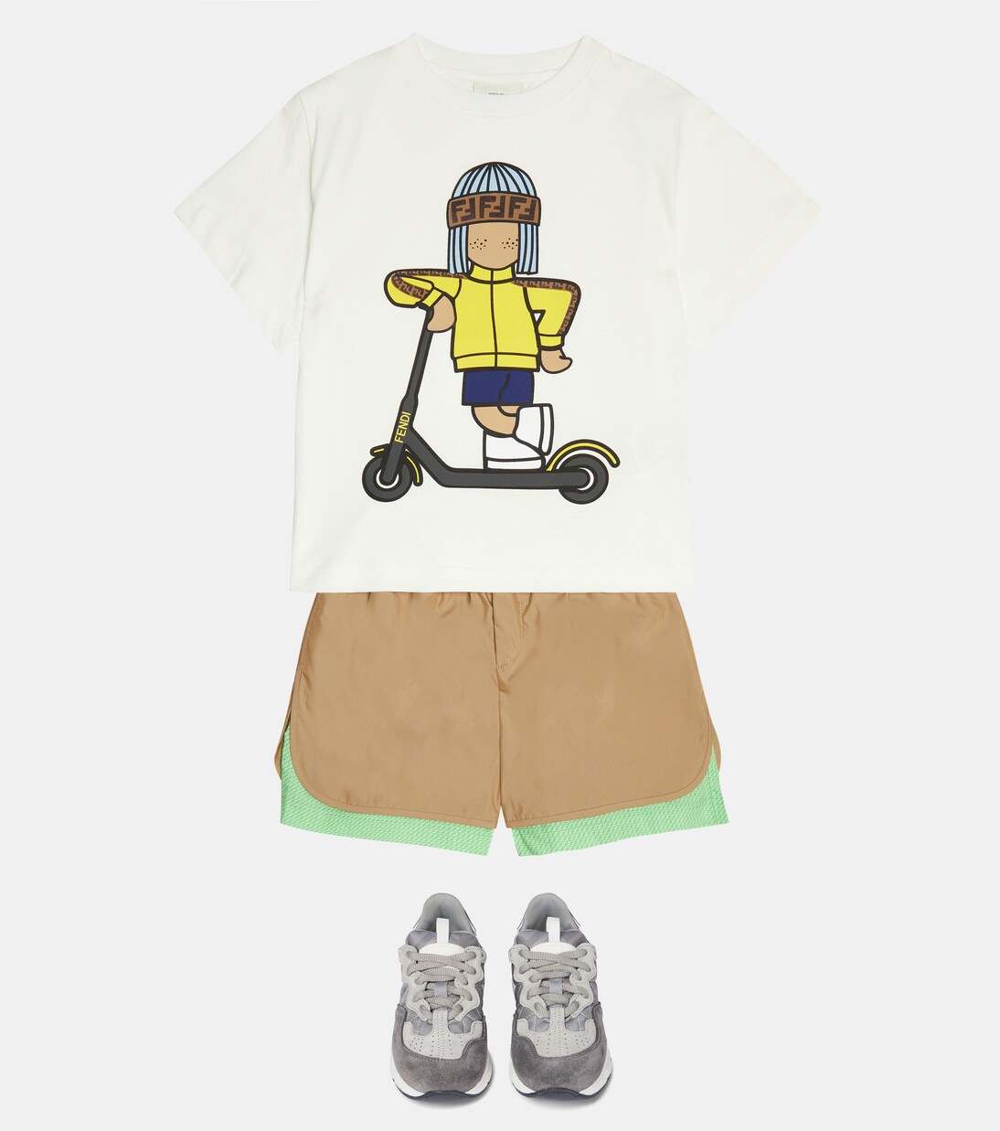 Shorts aus einem Baumwollgemisch | Fendi Kids