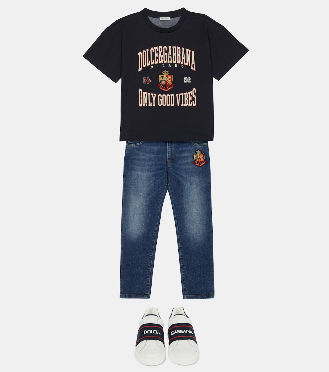 T-shirt in jersey di cotone con stampa | Dolce&Gabbana Kids