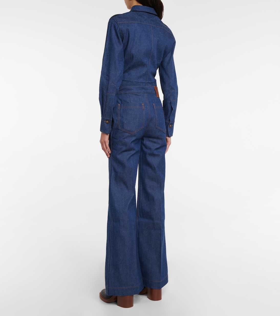 Jeans anchos de tiro alto con cremallera | Victoria Beckham