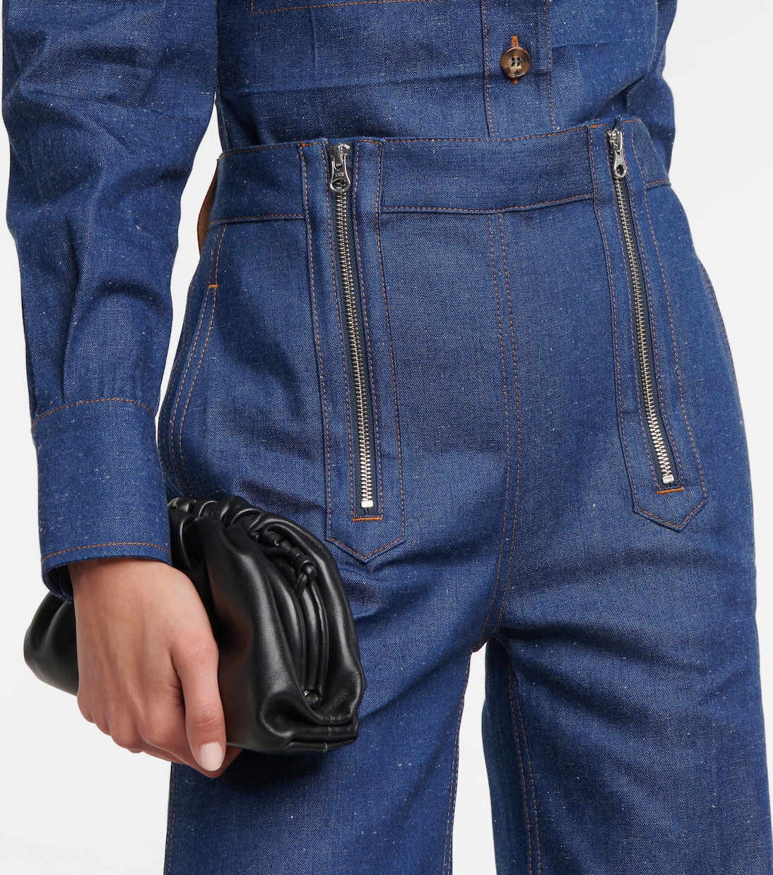 Jeans anchos de tiro alto con cremallera | Victoria Beckham