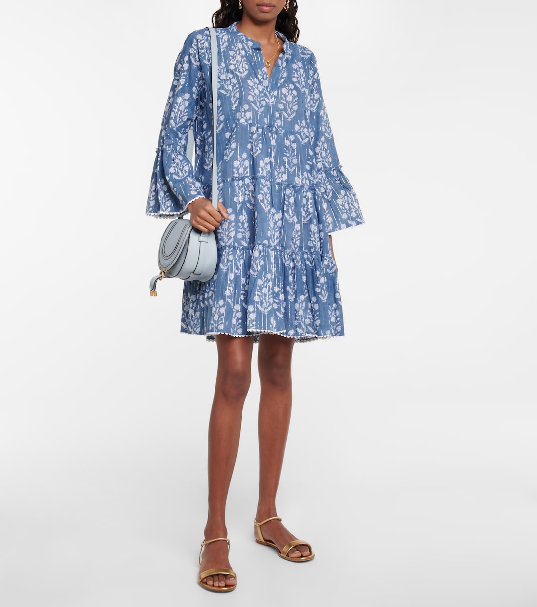 Floral cotton-blend minidress | Juliet Dunn