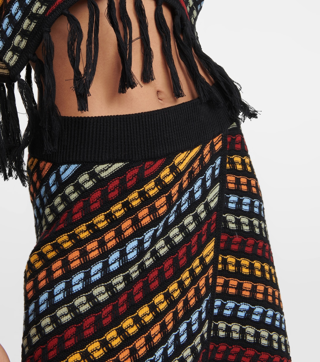 Falda midi Jones con flecos | Dodo Bar Or
