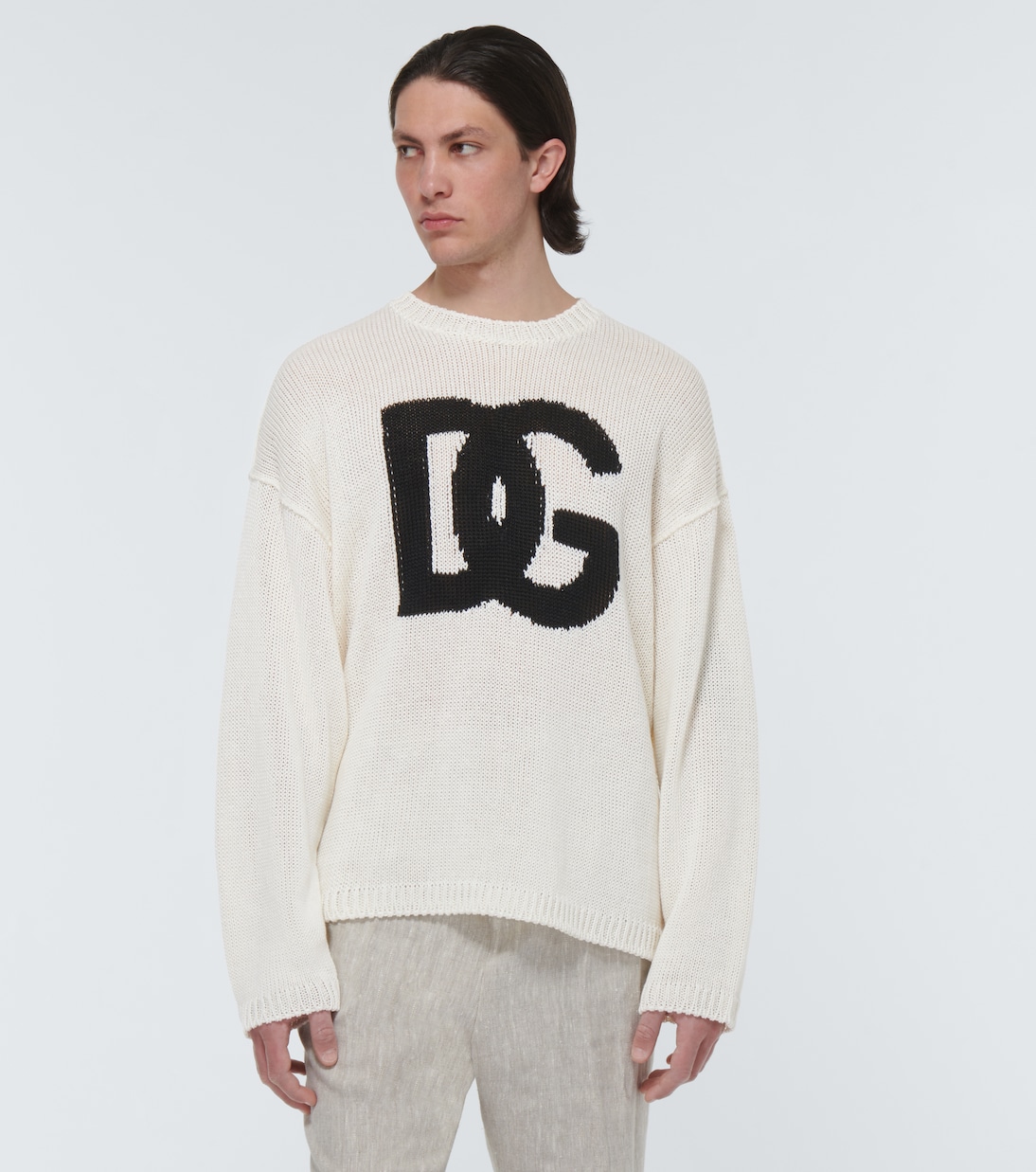 Jersey de lino en intarsia | Dolce&Gabbana