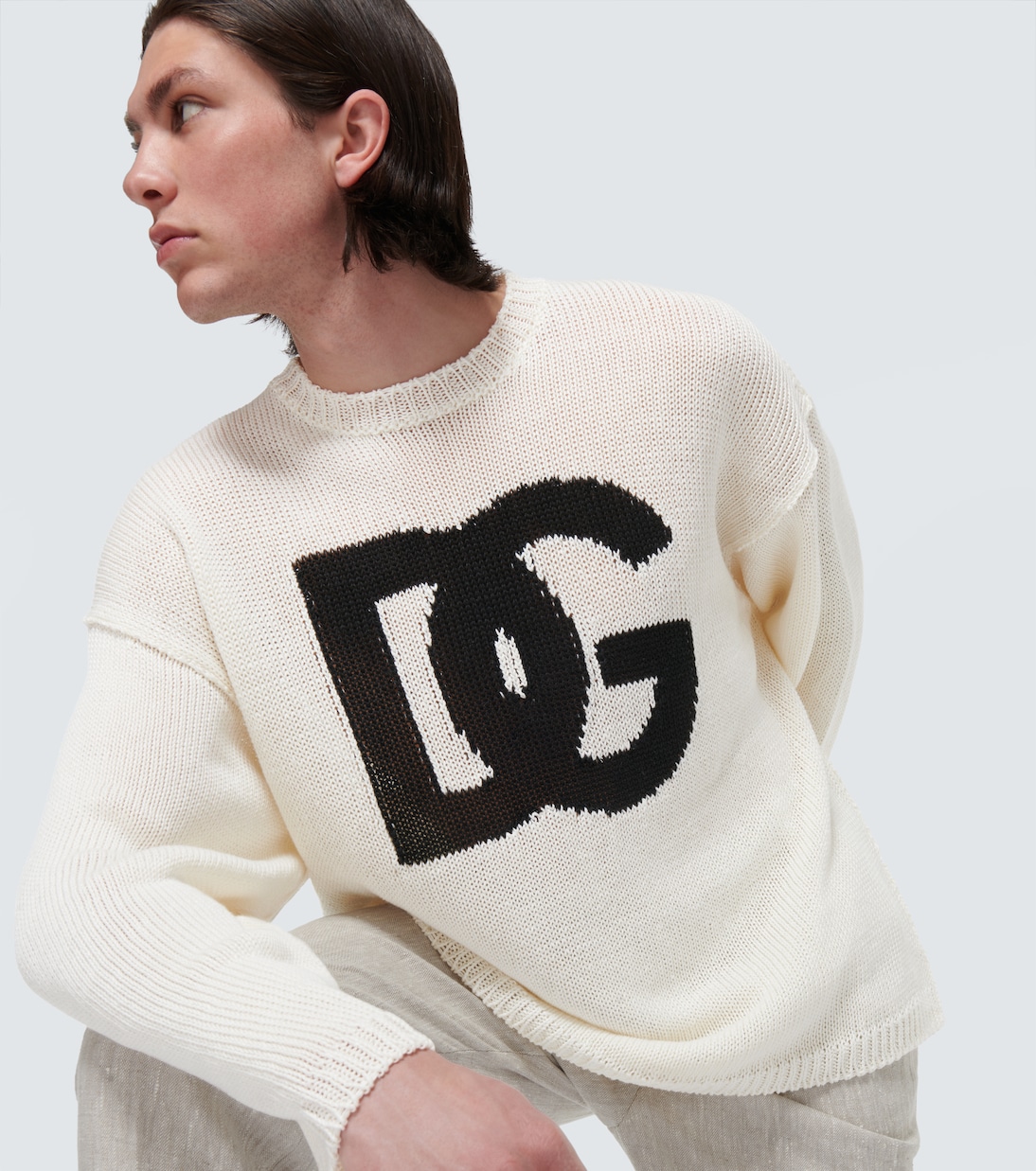 Jersey de lino en intarsia | Dolce&Gabbana