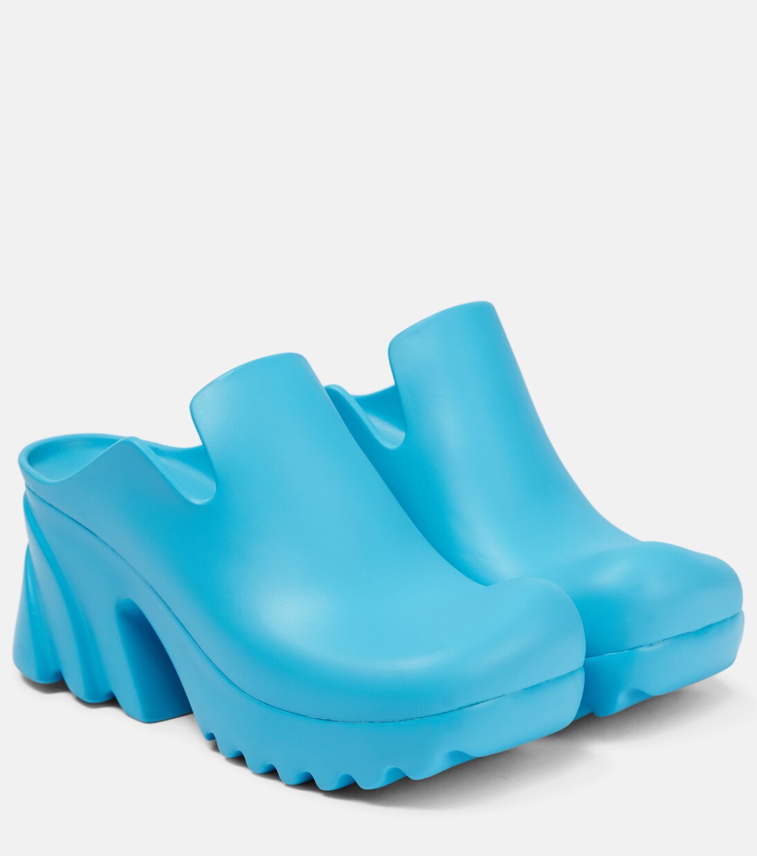 Flash rubber mules in blue Bottega Veneta Mytheresa