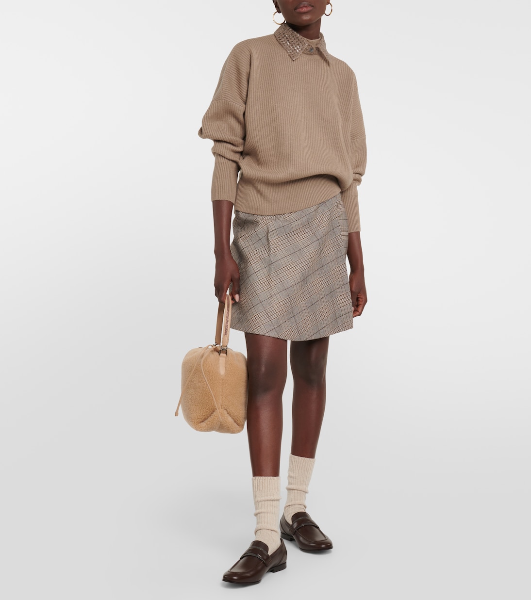 Minirock aus Wolle und Baumwolle | Brunello Cucinelli