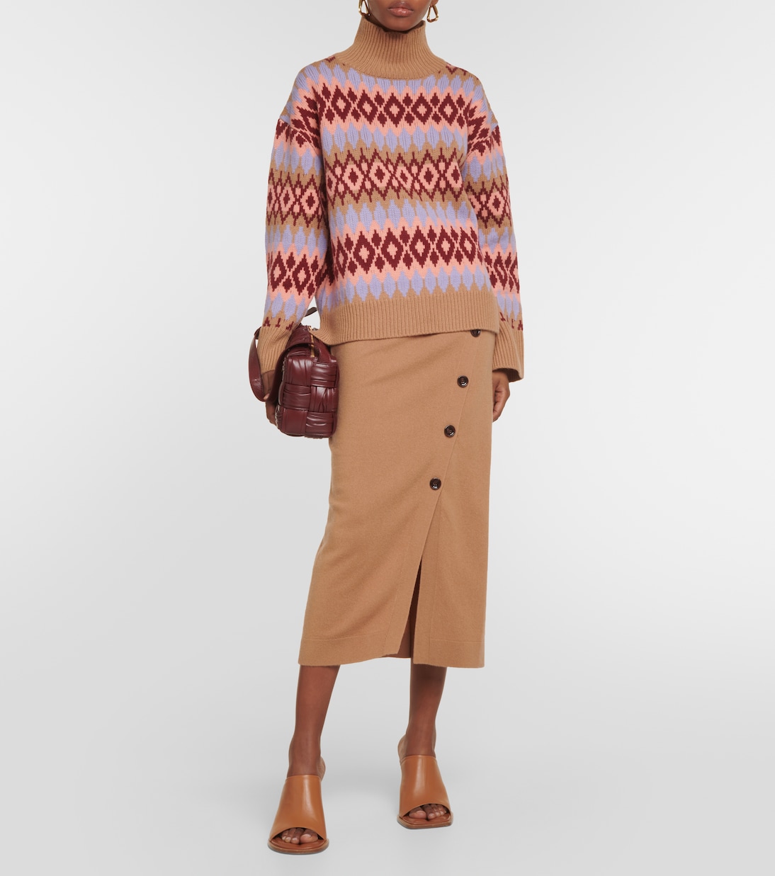 Cashmere and wool midi skirt | Jardin des Orangers