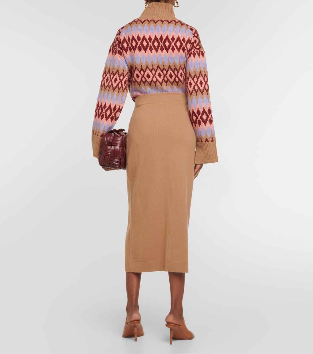 Cashmere and wool midi skirt | Jardin des Orangers