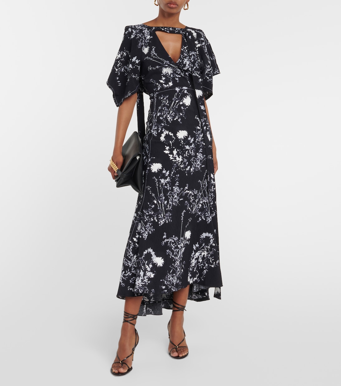 Robe midi à fleurs | Victoria Beckham