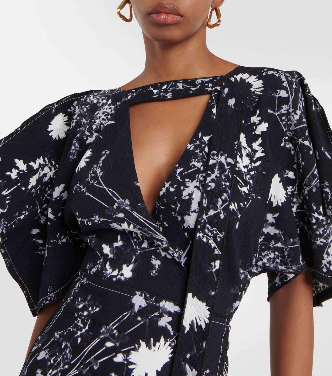Robe midi à fleurs | Victoria Beckham