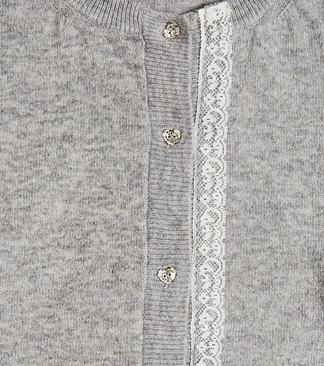 Lace-trimmed wool cardigan | Monnalisa