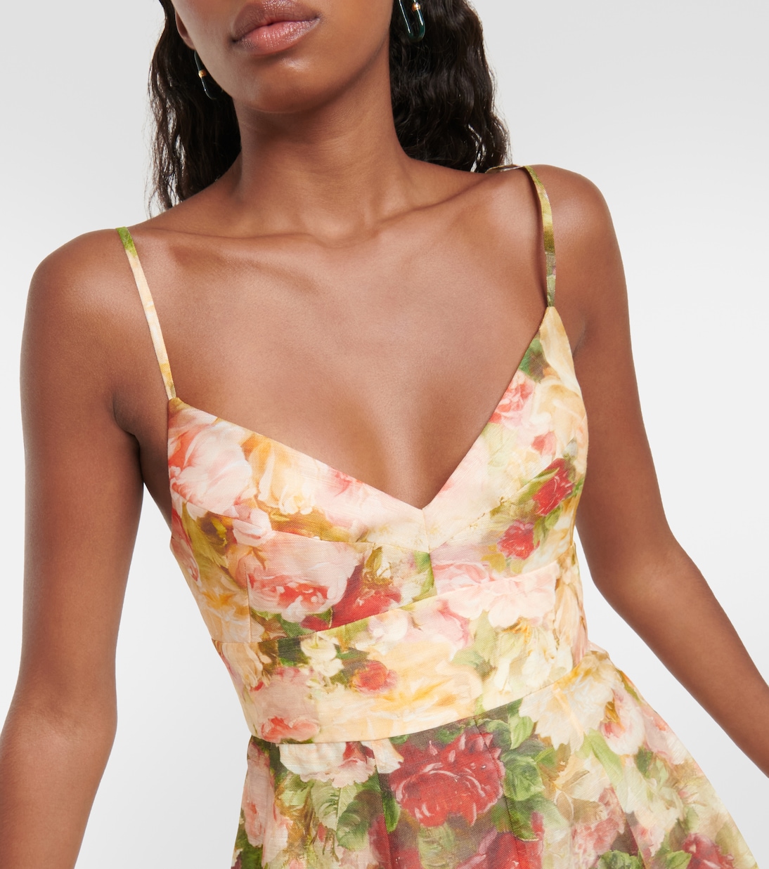 Abito midi Luminosity in seta e lino | Zimmermann