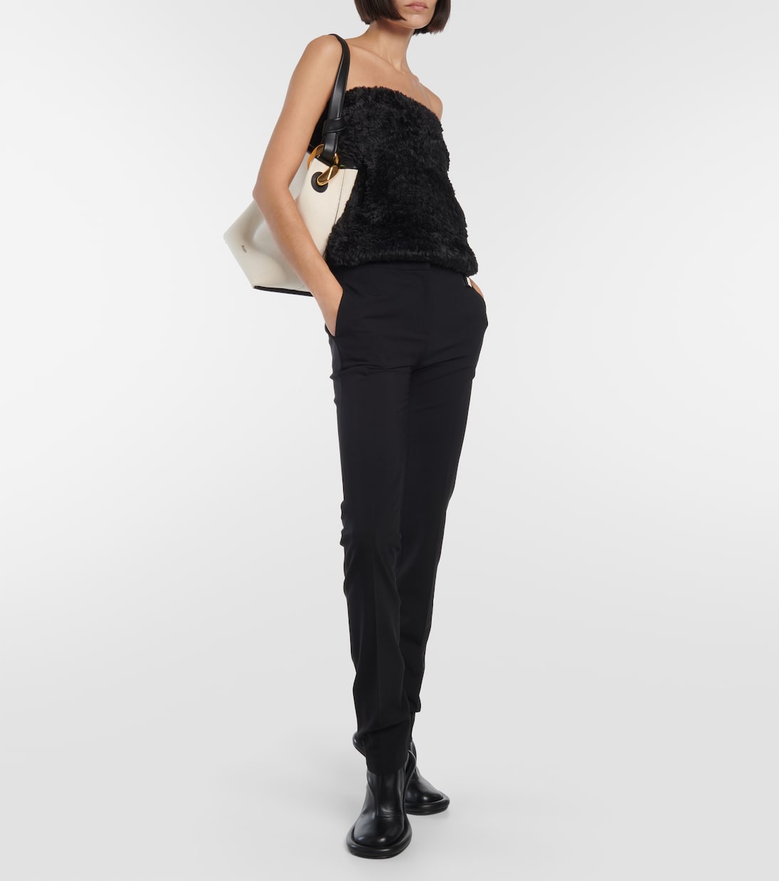 Top a fascia in shearling sintetico | JW Anderson