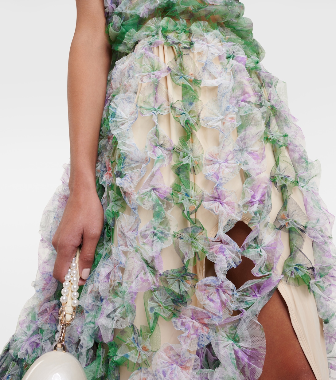 Asymmetric tulle midi skirt | Susan Fang