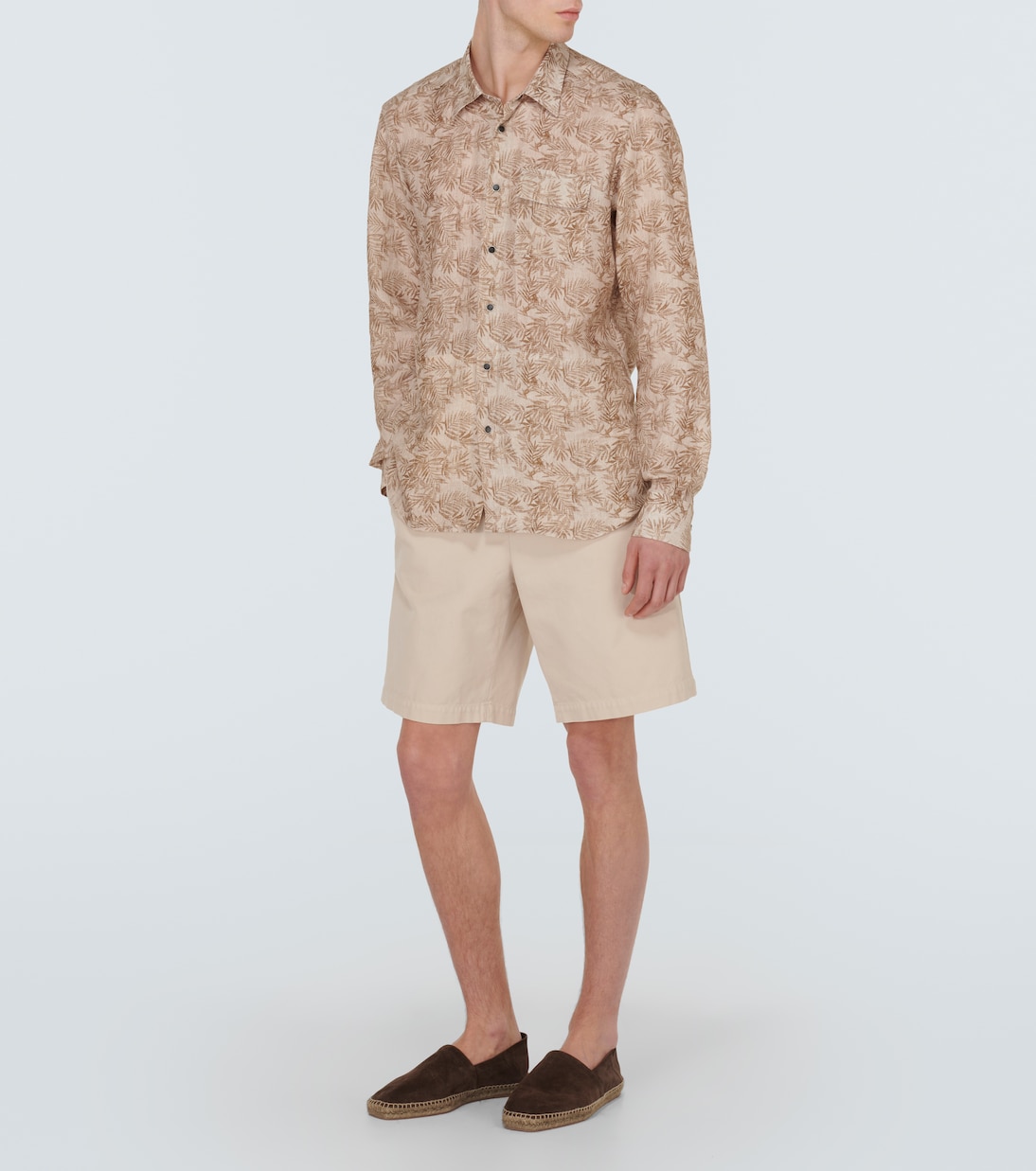 Camicia Buba in lino con stampa floreale | Kiton