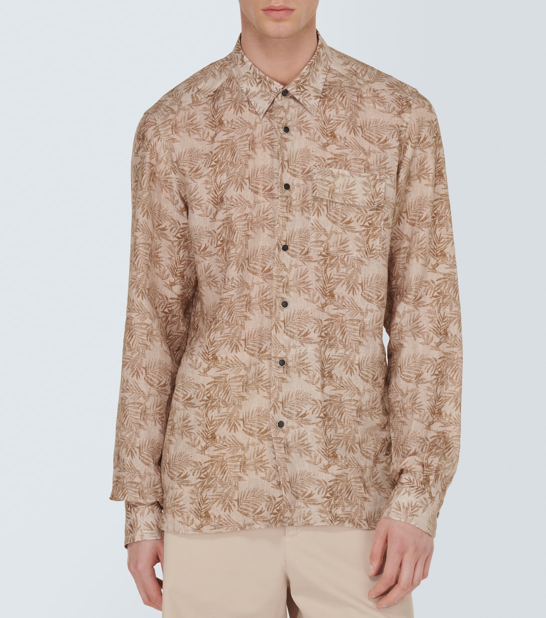 Camicia Buba in lino con stampa floreale | Kiton