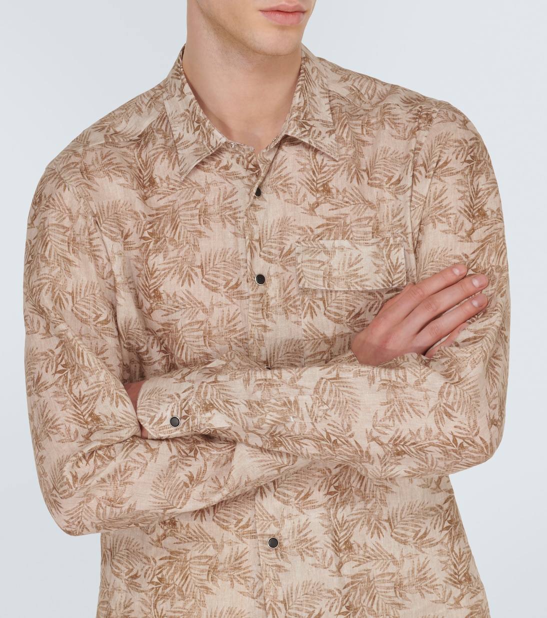 Camicia Buba in lino con stampa floreale | Kiton