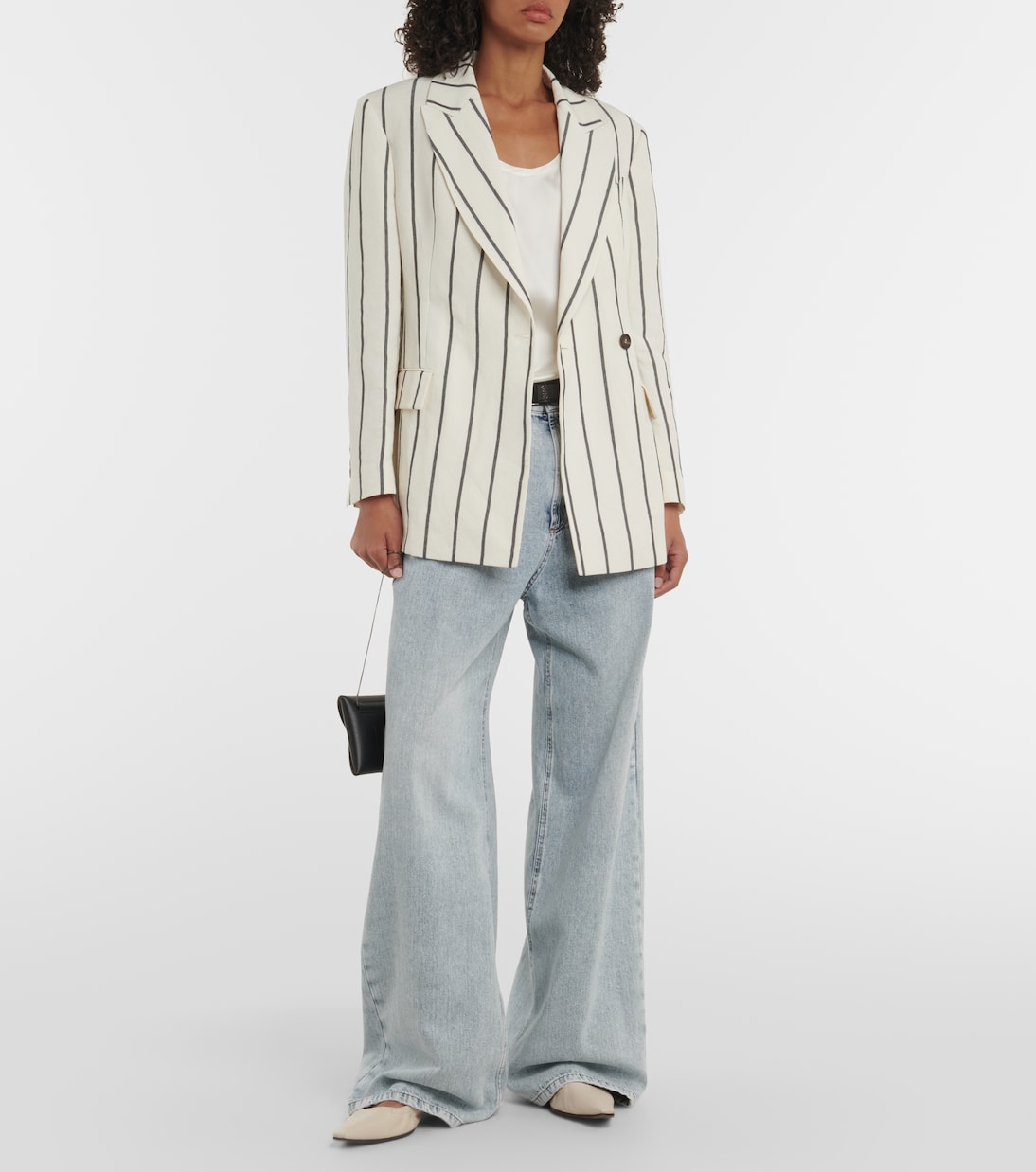 Blazer en lin et coton à ornements | Brunello Cucinelli