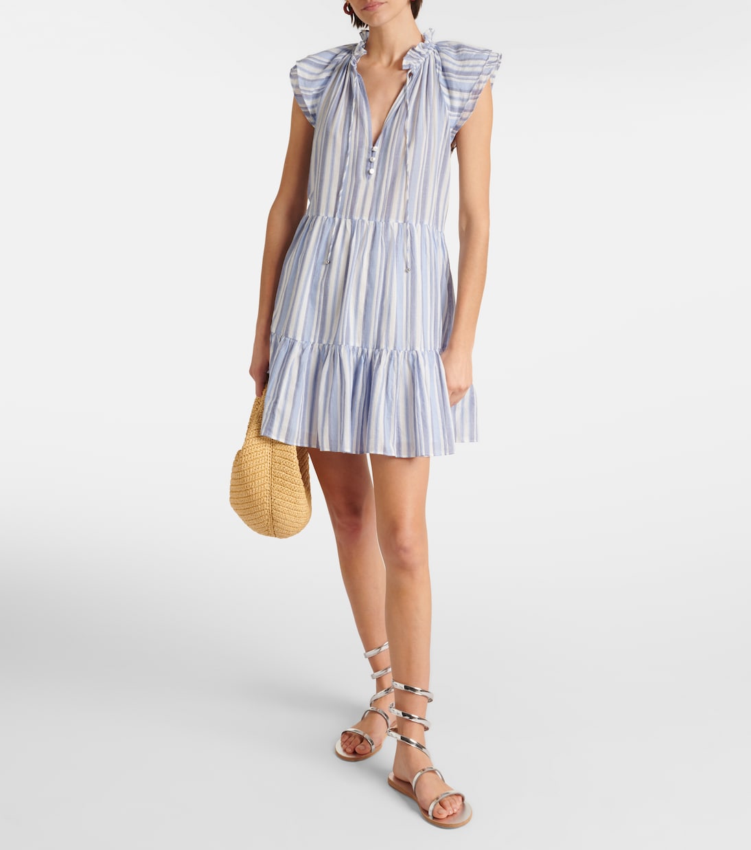 Miniabito in cotone a righe | Veronica Beard