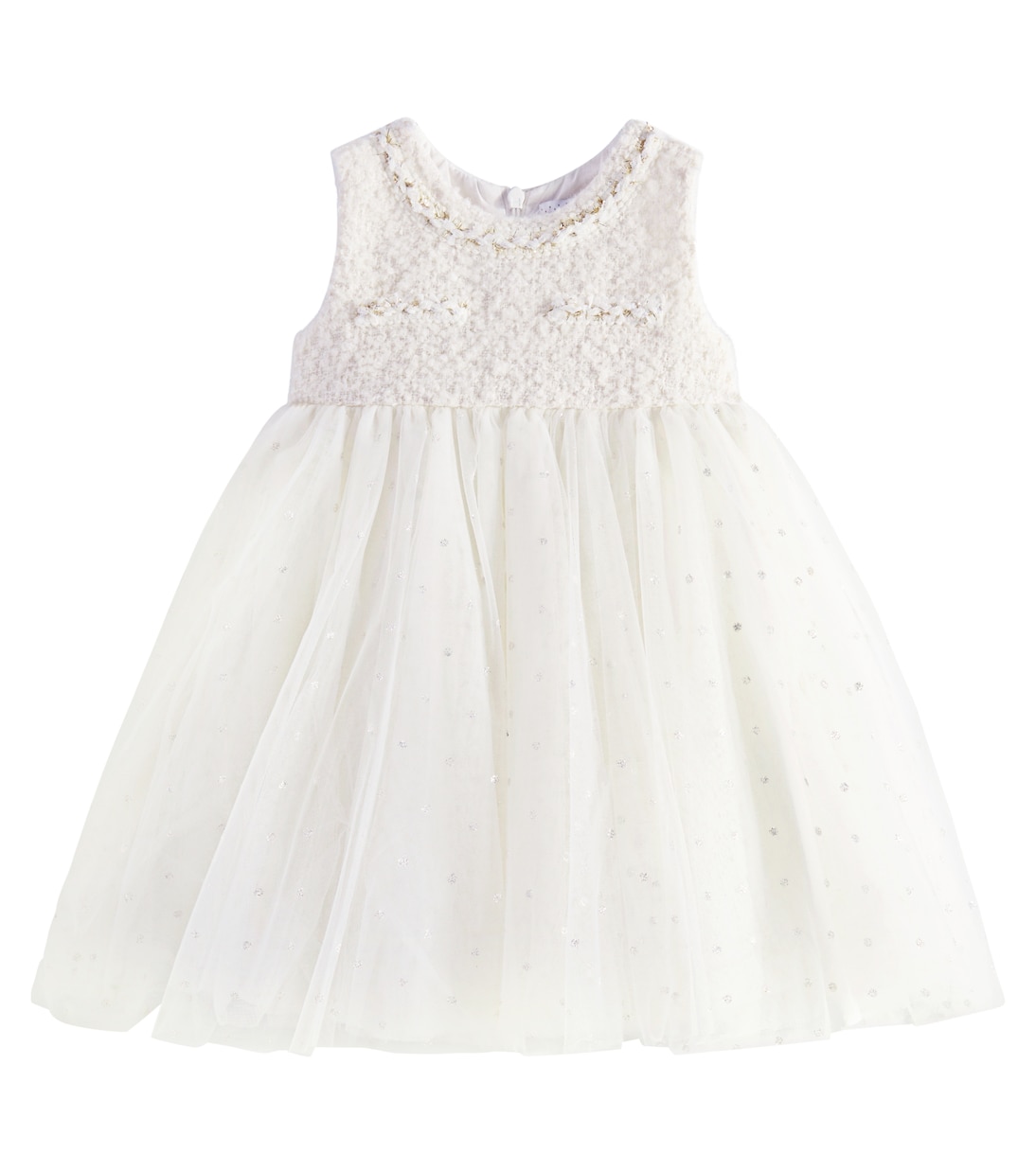 Baby - Abito in tulle e bouclé a pois | Monnalisa