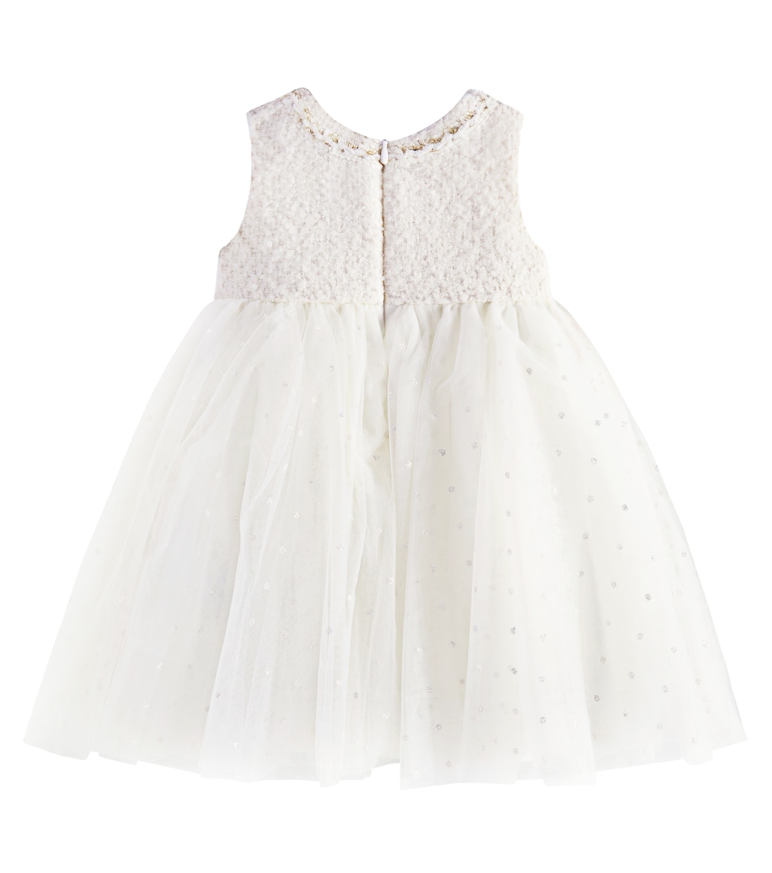 Baby - Abito in tulle e bouclé a pois | Monnalisa