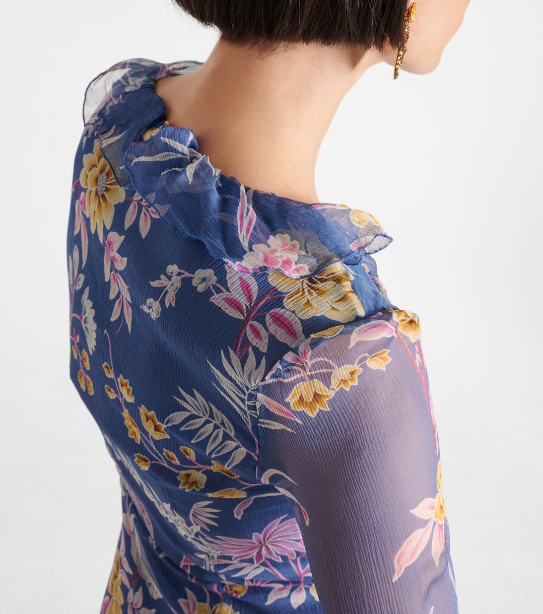 Robe portefeuille en soie à fleurs | Etro