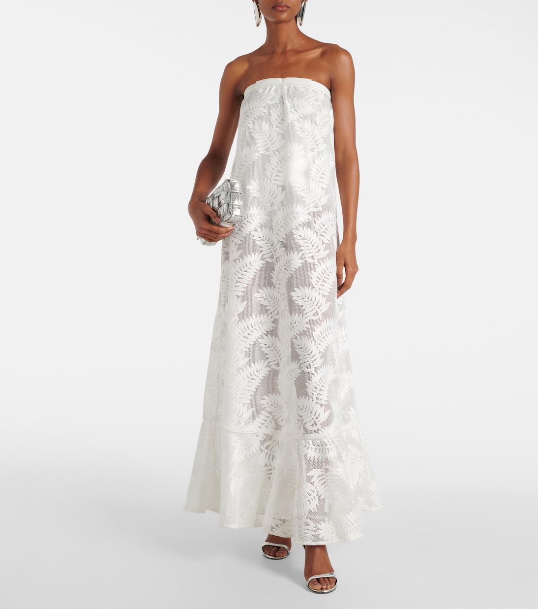 Vestido largo en jacquard | Adriana Degreas