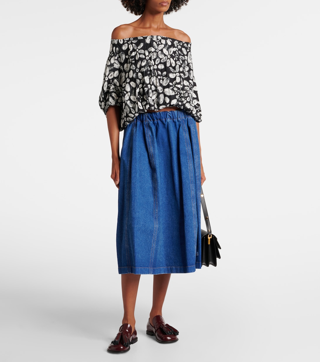 Falda midi de denim | Marni