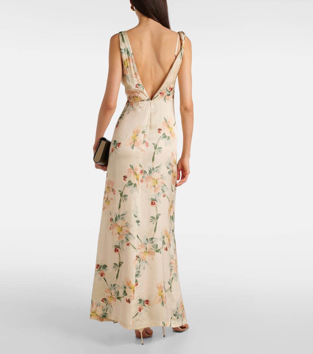 Vestido largo drapeado floral | Toteme