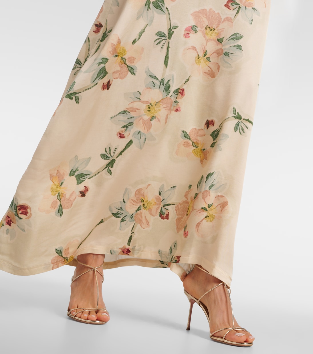 Vestido largo drapeado floral | Toteme