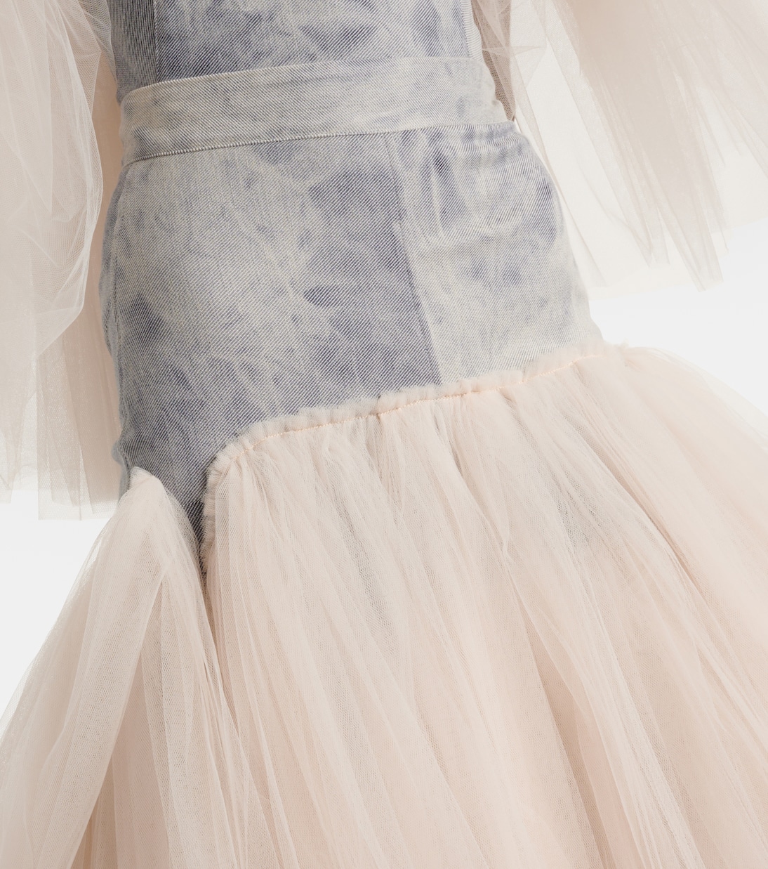 Gonna lunga Graceful in denim e tulle | Maticevski
