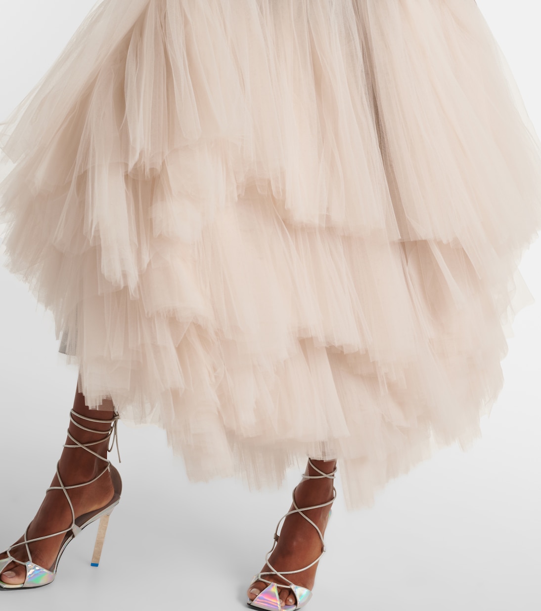 Gonna lunga Graceful in denim e tulle | Maticevski