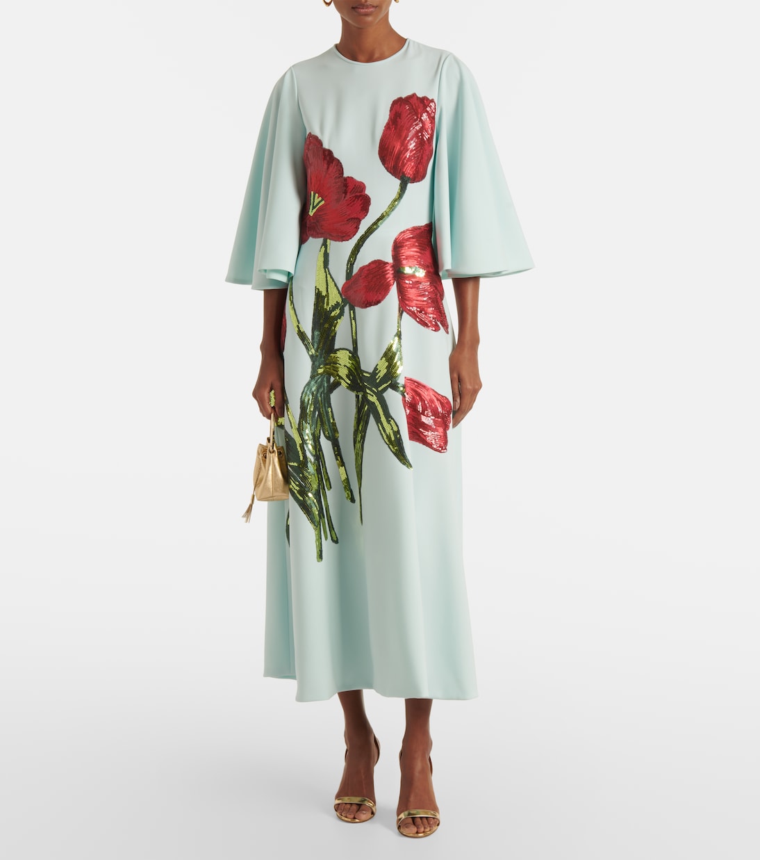 Vestido midi Emlynn de crepé con lentejuelas | Costarellos