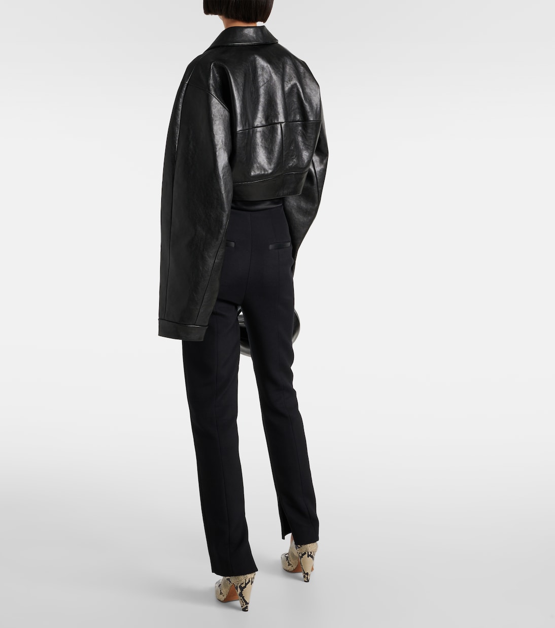 Giacca cropped Sue in pelle | Khaite