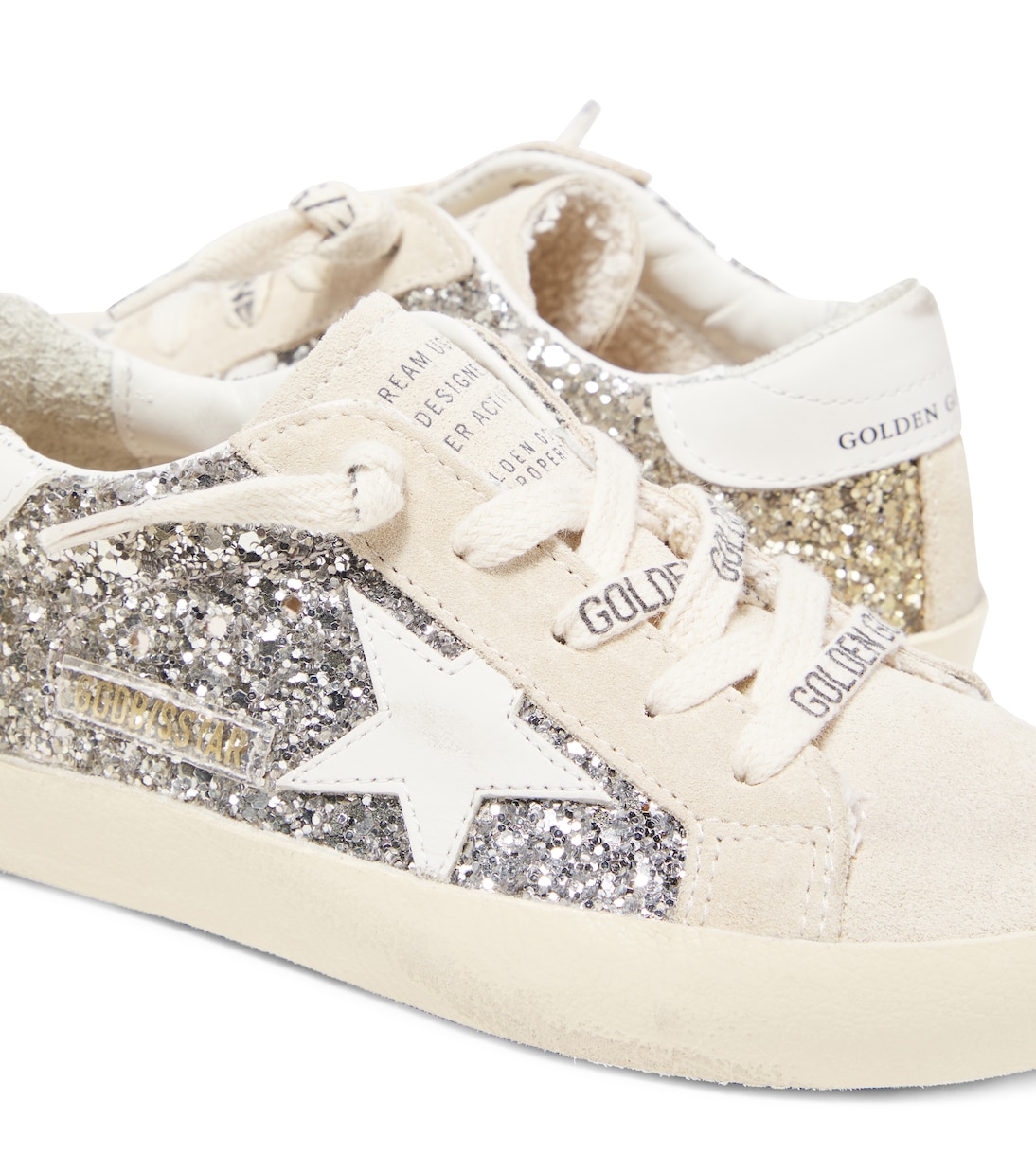 Sneakers Super-Star in pelle con glitter | Golden Goose Kids