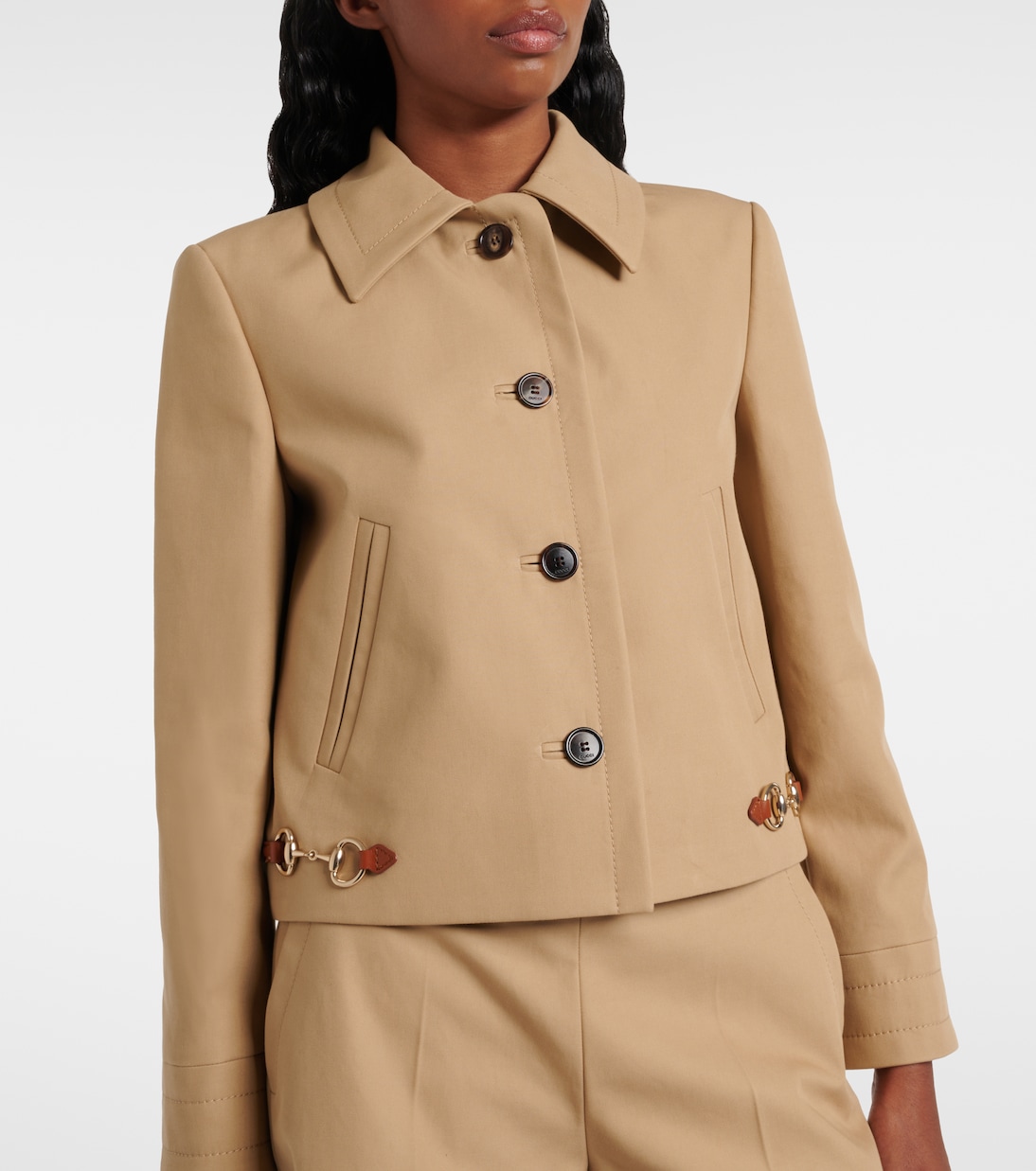 Chaqueta de dril de algodón con Horsebit | Gucci